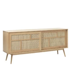 KIYO Buffet 2 Portes En Bois Et Rotin L180cm 16 KIYO Buffet 2 Portes En Bois Et Rotin L180cm -Meubles Soldes Magasin buffet 2 portes en bois et rotin l180cm kiyo 4