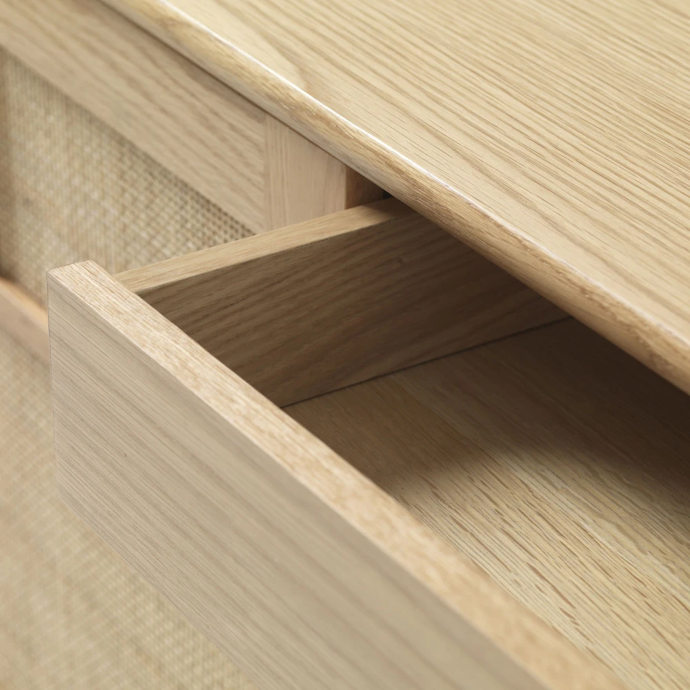 KIYO Buffet 2 Portes En Bois Et Rotin L180cm 8 KIYO Buffet 2 Portes En Bois Et Rotin L180cm – Image 6