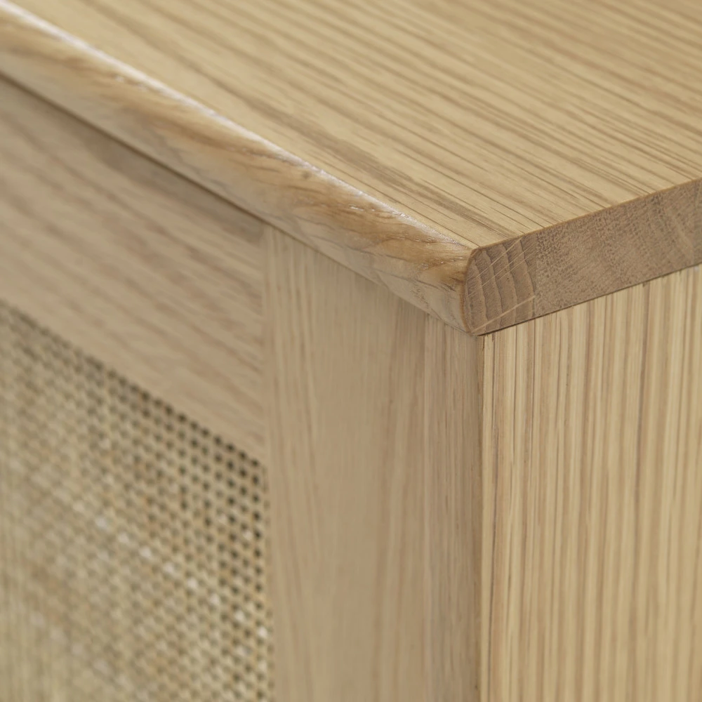 KIYO Buffet 2 Portes En Bois Et Rotin L180cm 11 KIYO Buffet 2 Portes En Bois Et Rotin L180cm – Image 9