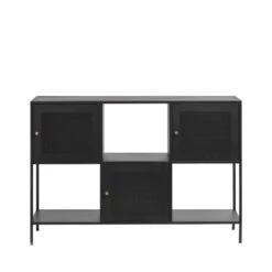 ABEL Buffet 3 Portes, 3 Niches En Métal L120cm -Meubles Soldes Magasin buffet 3 portes 3 niches metal l120cm abel 2