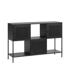 ABEL Buffet 3 Portes, 3 Niches En Métal L120cm -Meubles Soldes Magasin buffet 3 portes 3 niches metal l120cm abel 3