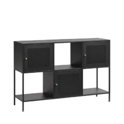 ABEL Buffet 3 Portes, 3 Niches En Métal L120cm -Meubles Soldes Magasin buffet 3 portes 3 niches metal l120cm abel 4