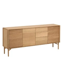 LENON Buffet 3 Portes 3 Tiroirs En Bois L200 Cm -Meubles Soldes Magasin buffet 3 portes 3 tiroirs bois lenon 1