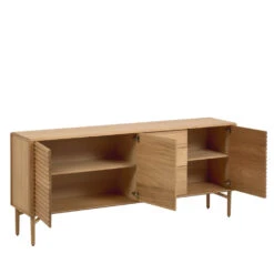 LENON Buffet 3 Portes 3 Tiroirs En Bois L200 Cm -Meubles Soldes Magasin buffet 3 portes 3 tiroirs bois lenon 2