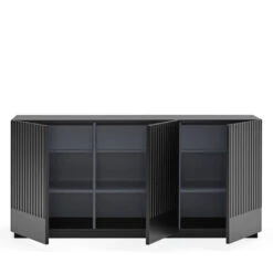 DORIC Buffet 3 Portes En Bois L150cm -Meubles Soldes Magasin buffet 3 portes bois l150cm doric teulat 2