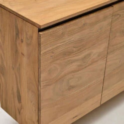 UXUE Buffet 3 Portes En Bois Massif D'acacia Et Métal L150xH78cm -Meubles Soldes Magasin buffet 3 portes en bois massif d acacia et metal l150xh78cm kave home uxue 3