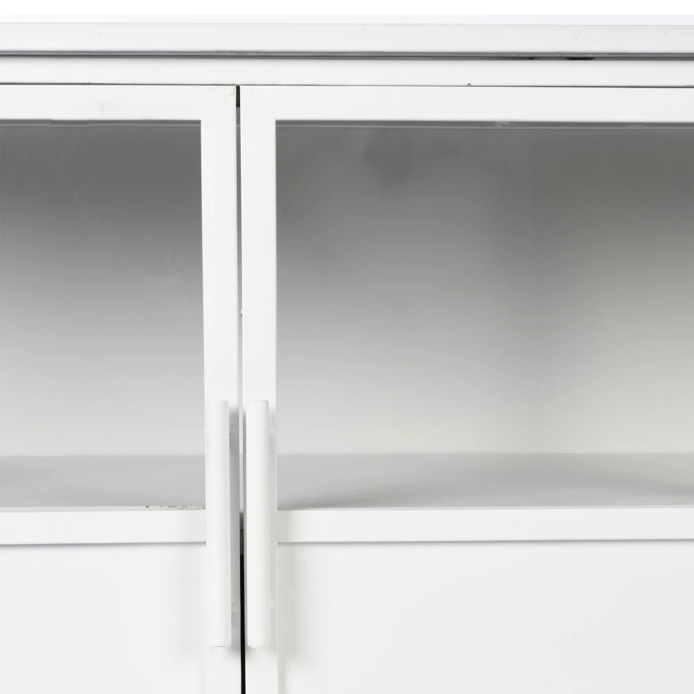 MIYA Buffet 3 Portes En Verre Et Métal L120cm 9 MIYA Buffet 3 Portes En Verre Et Métal L120cm – Image 7