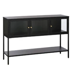 ADARE Buffet 3 Portes En Verre Trempé Et Métal L132cm 10 ADARE Buffet 3 Portes En Verre Trempé Et Métal L132cm -Meubles Soldes Magasin buffet 3 portes verre trempe metal l132cm adare 3
