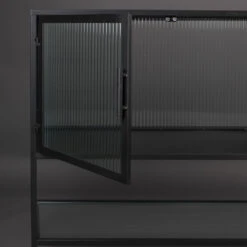 BOLI Buffet 4 Portes 1 étagère En Métal Et Verre Trempé -Meubles Soldes Magasin buffet 4 portes 1 etagere metal verre trempe dutchbone boli 5