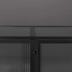 BOLI Buffet 4 Portes 1 étagère En Métal Et Verre Trempé -Meubles Soldes Magasin buffet 4 portes 1 etagere metal verre trempe dutchbone boli 6