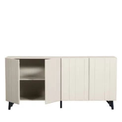 MILLER Buffet 4 Portes En Bois L181cm 13 MILLER Buffet 4 Portes En Bois L181cm -Meubles Soldes Magasin buffet 4 portes bois l181cm miller woood 3