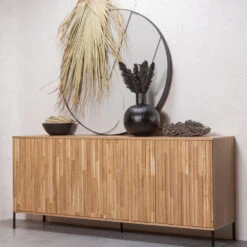 NEW GRAVURE Buffet 4 Portes En Bois L200cm