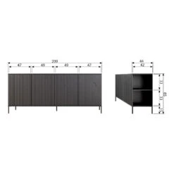 NEW GRAVURE Buffet 4 Portes En Bois L200cm -Meubles Soldes Magasin buffet 4 portes bois l200cm woood new gravure 7