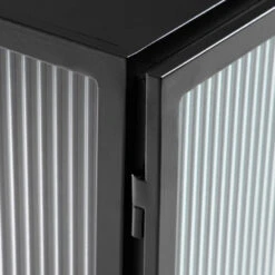 TRIXIE Buffet 4 Portes En Métal Et Verre Trempé -Meubles Soldes Magasin buffet 4 portes metal verre trempe trixie 8