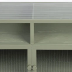 HERBE Buffet Bas Aux Portes Vitrées En Métal L38cm -Meubles Soldes Magasin buffet bas aux portes vitrees en metal h80cm herbe 3