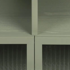 HERBE Buffet Bas Aux Portes Vitrées En Métal L38cm -Meubles Soldes Magasin buffet bas aux portes vitrees en metal h80cm herbe 4