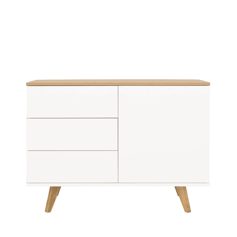 AMELIA Buffet En Bois 1 Porte 3 Tiroirs L109cm 4 AMELIA Buffet En Bois 1 Porte 3 Tiroirs L109cm – Image 2