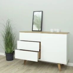 AMELIA Buffet En Bois 1 Porte 3 Tiroirs L109cm 21 AMELIA Buffet En Bois 1 Porte 3 Tiroirs L109cm -Meubles Soldes Magasin buffet bois 1 porte 3 tiroirs l109cm amelia 9