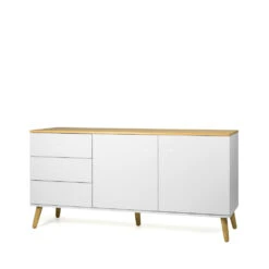 DOT Buffet En Bois 2 Portes 3 Tiroirs L162cm -Meubles Soldes Magasin buffet bois 2 portes 3 tiroirs l162cm tenzo dot 2