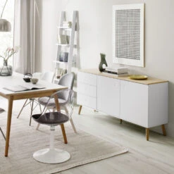 DOT Buffet En Bois 2 Portes 3 Tiroirs L162cm