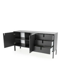 UNO Buffet En Bois 2 Portes 3 Tiroirs L171cm -Meubles Soldes Magasin buffet bois 2 portes 3 tiroirs l171cm tenzo uno 2