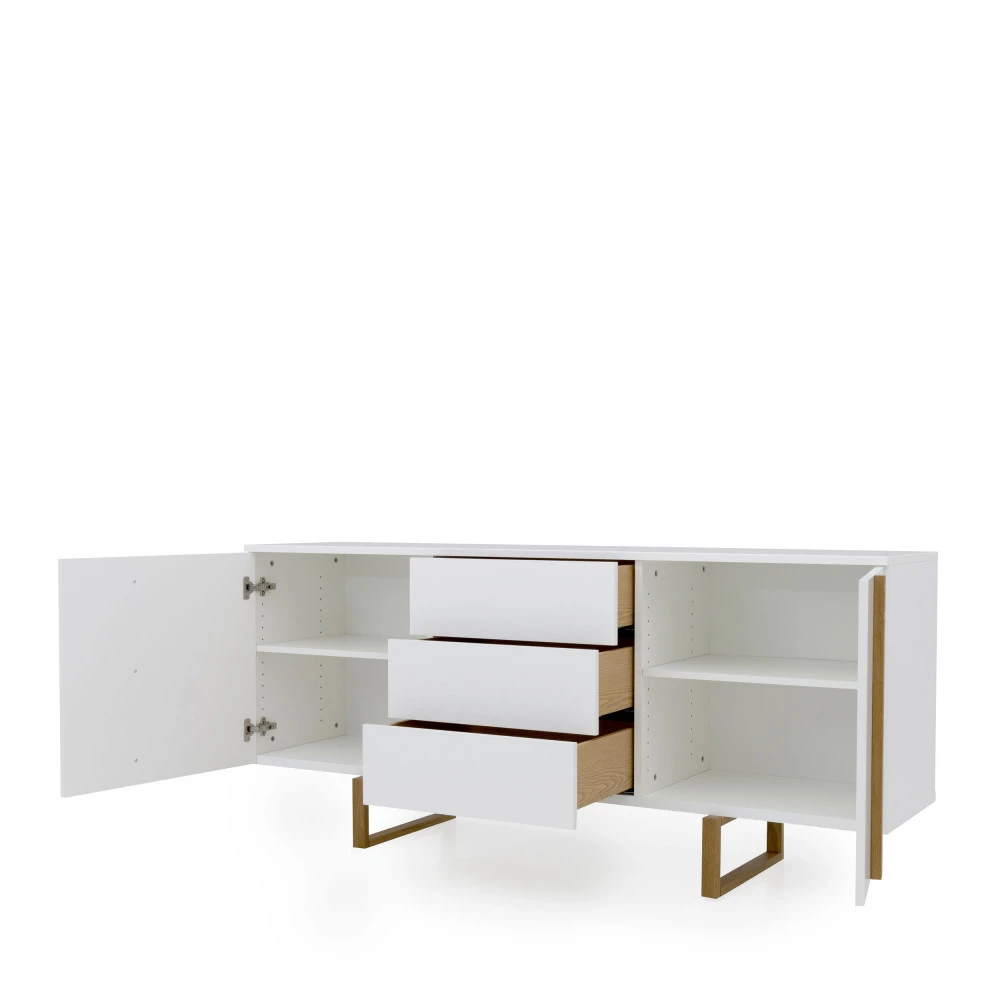 BIRKA Buffet En Bois 2 Portes 3 Tiroirs 6 BIRKA Buffet En Bois 2 Portes 3 Tiroirs – Image 4