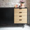 SIERRA Buffet En Bois 2 Portes 4 Tiroirs L159,2cm -Meubles Soldes Magasin buffet bois 2 portes 4 tiroirs l1592cm teulat sierra
