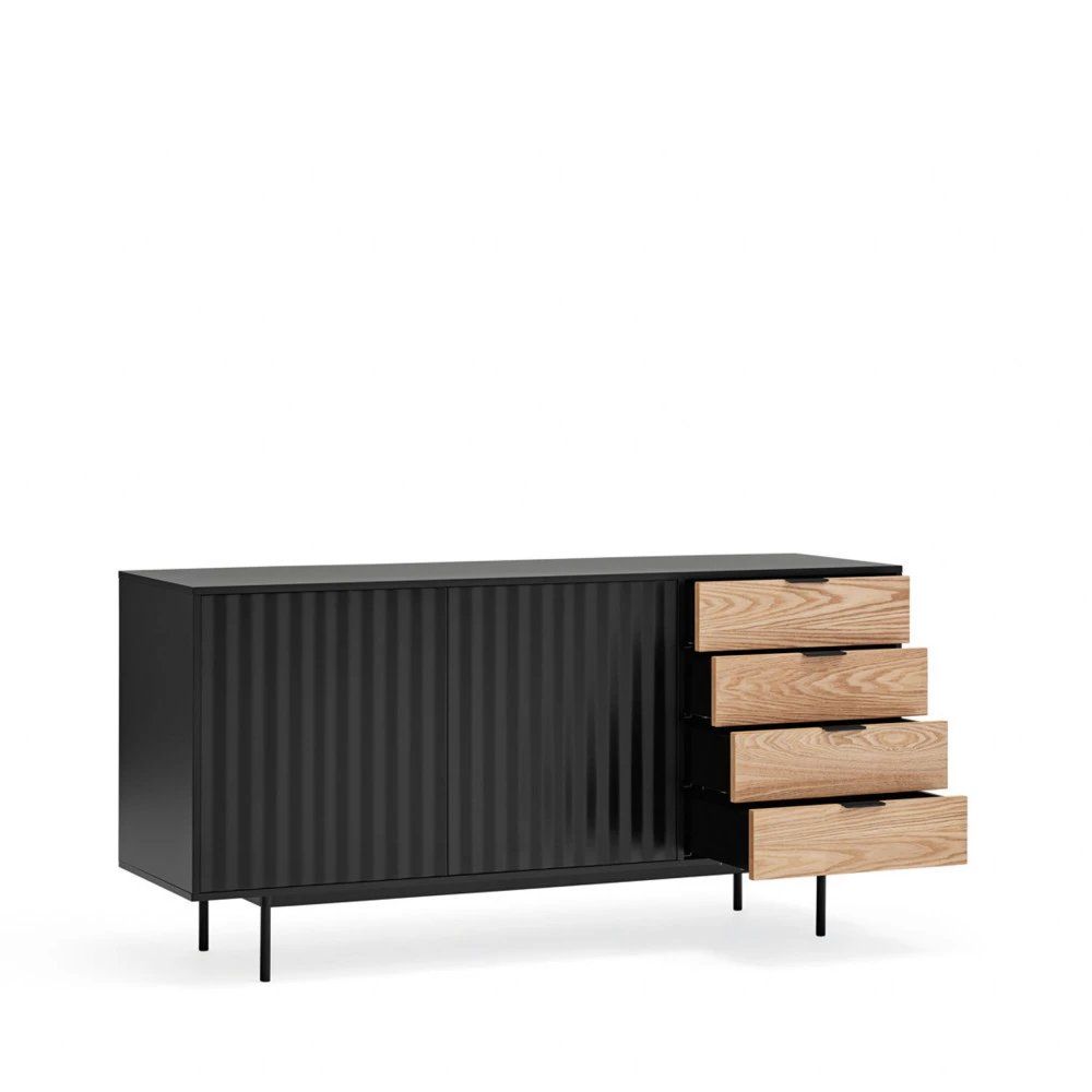 SIERRA Buffet En Bois 2 Portes 4 Tiroirs L159,2cm 7 SIERRA Buffet En Bois 2 Portes 4 Tiroirs L159,2cm – Image 5