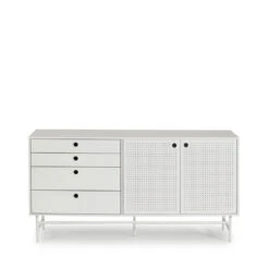 PUNTO Buffet En Bois 2 Portes 4 Tirroirs L150cm -Meubles Soldes Magasin buffet bois 2 portes 4 tirroirs l150cm teulat punto 1