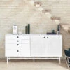 PUNTO Buffet En Bois 2 Portes 4 Tirroirs L150cm -Meubles Soldes Magasin buffet bois 2 portes 4 tirroirs l150cm teulat punto