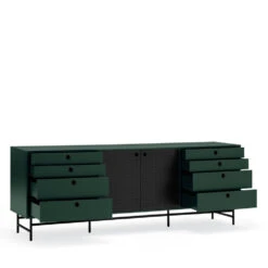 PUNTO Buffet En Bois 2 Portes 8 Tiroirs L212cm 13 PUNTO Buffet En Bois 2 Portes 8 Tiroirs L212cm -Meubles Soldes Magasin buffet bois 2 portes 8 tiroirs l212cm teulat punto 4