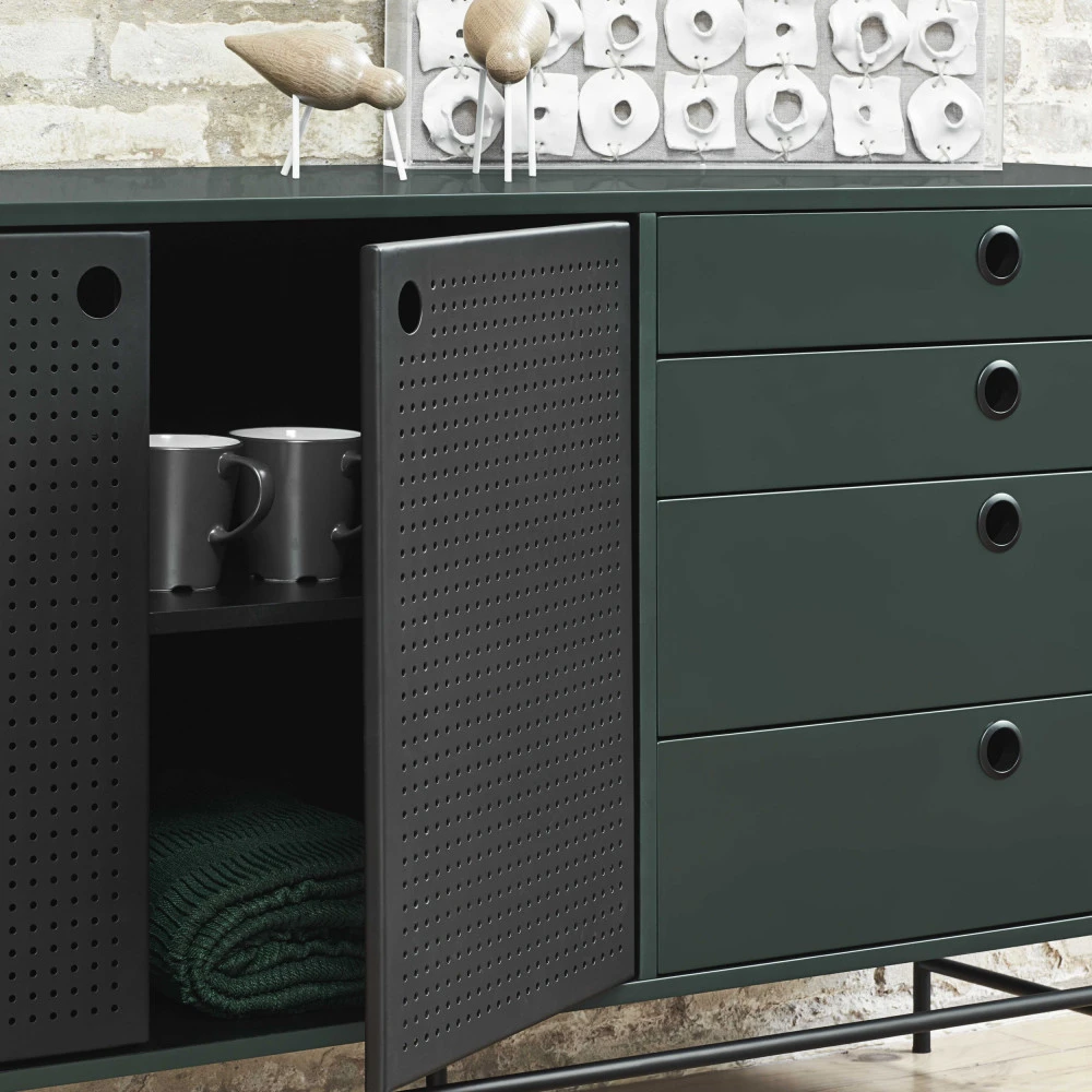 PUNTO Buffet En Bois 2 Portes 8 Tiroirs L212cm 9 PUNTO Buffet En Bois 2 Portes 8 Tiroirs L212cm – Image 7