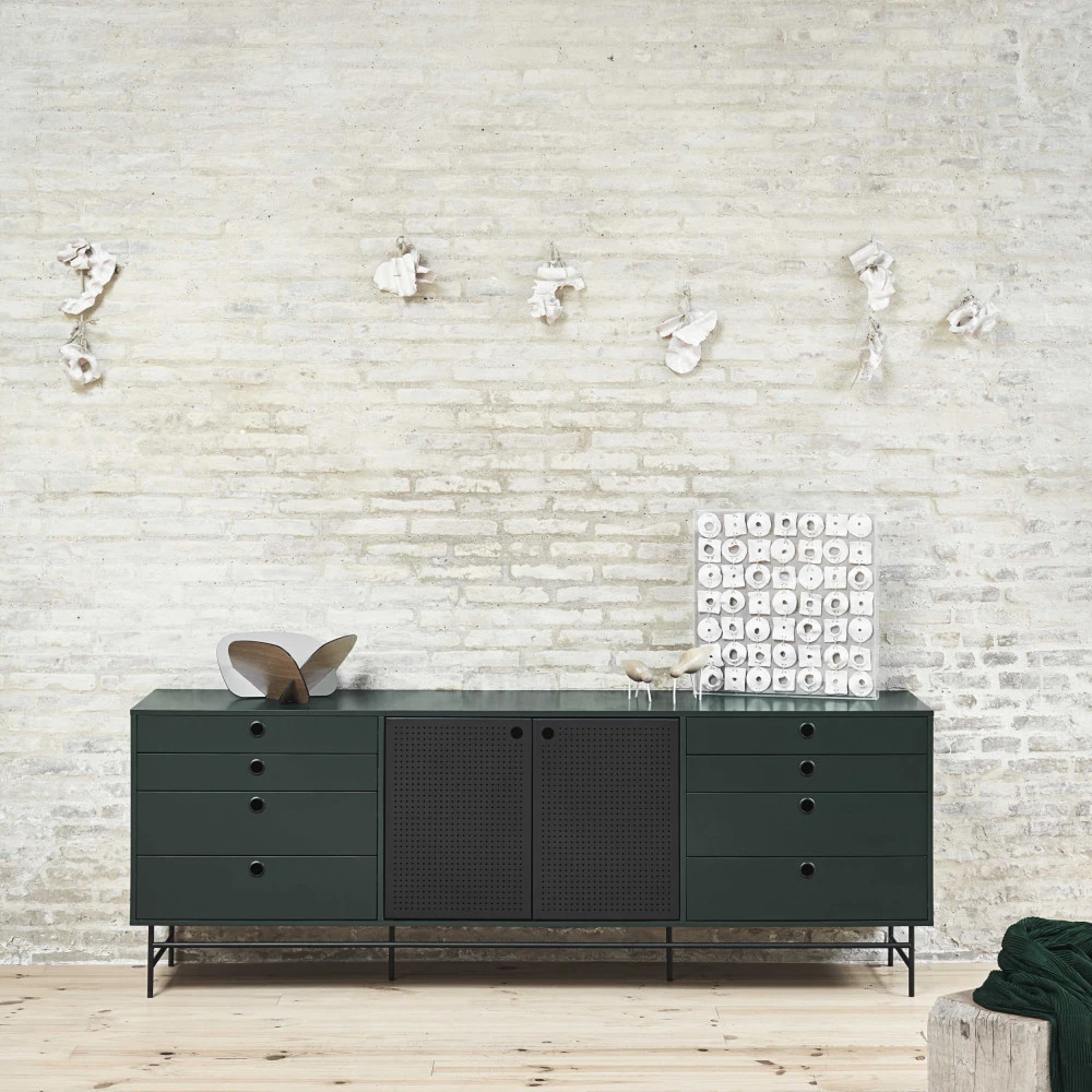 PUNTO Buffet En Bois 2 Portes 8 Tiroirs L212cm 3 PUNTO Buffet En Bois 2 Portes 8 Tiroirs L212cm