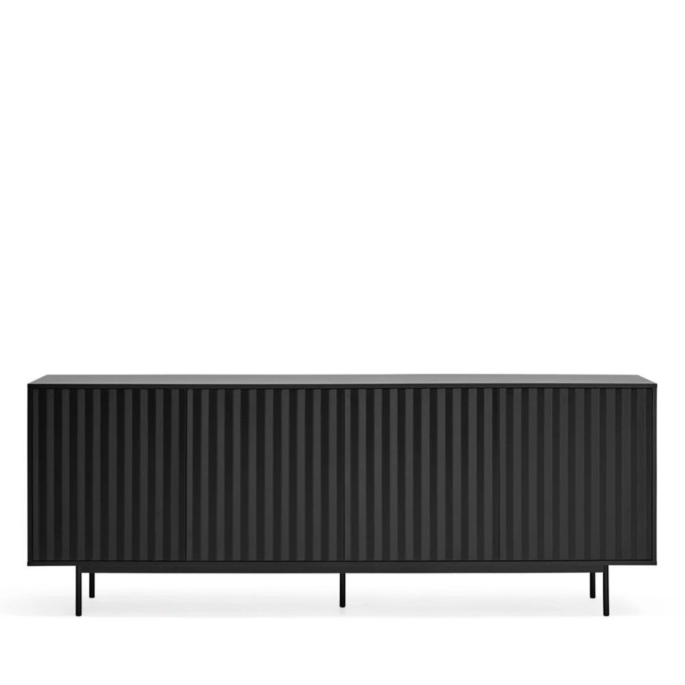 SIERRA Buffet En Bois 4 Portes 3 Tiroirs L211cm 4 SIERRA Buffet En Bois 4 Portes 3 Tiroirs L211cm – Image 2