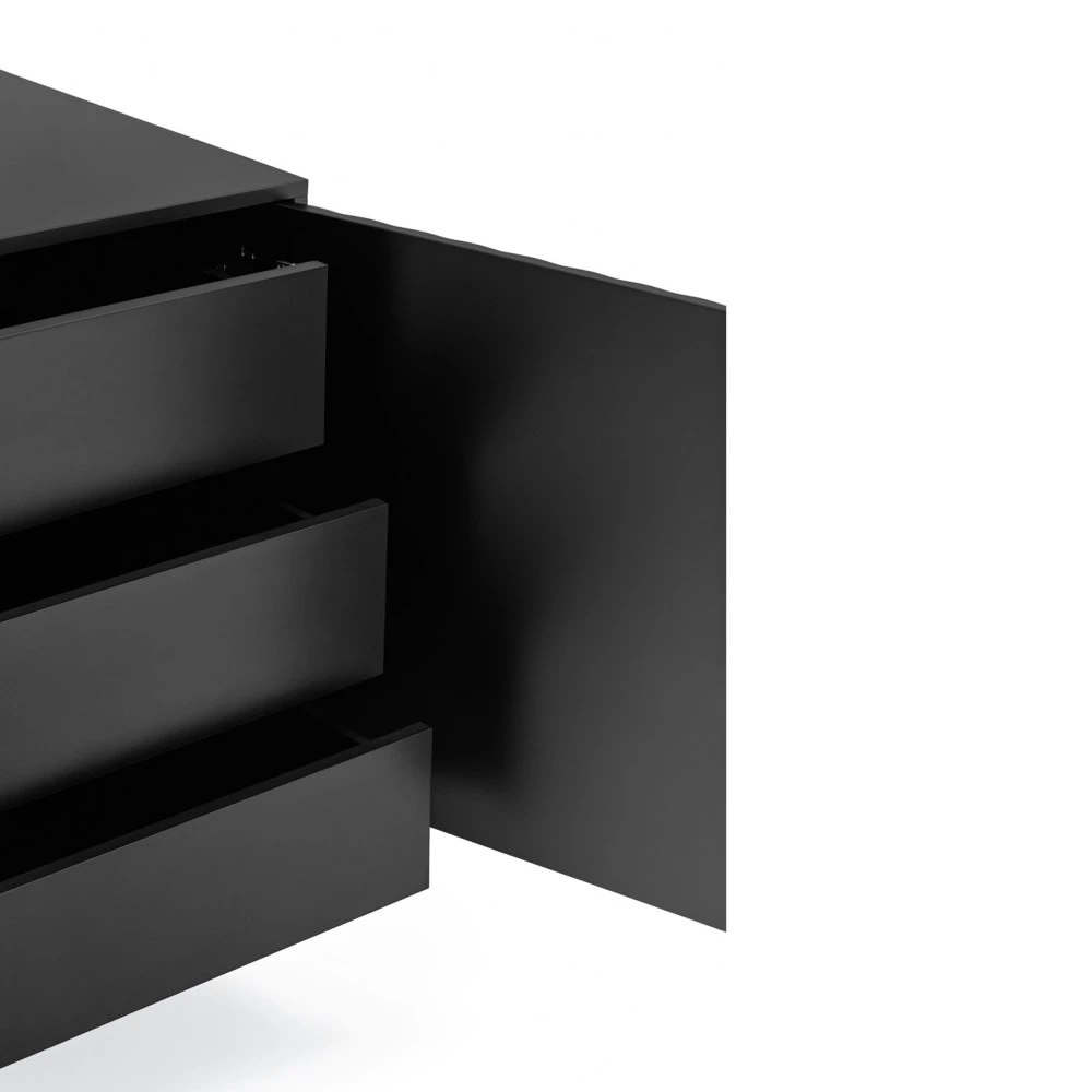 SIERRA Buffet En Bois 4 Portes 3 Tiroirs L211cm 8 SIERRA Buffet En Bois 4 Portes 3 Tiroirs L211cm – Image 6