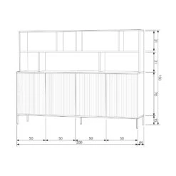 NEW GRAVURE Buffet En Bois 7 Niches L200cm -Meubles Soldes Magasin buffet bois 7 niches l200cm woood new gravure 8