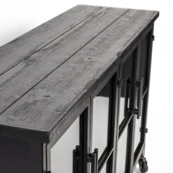 FERRE Buffet En Bois Et Métal à Roulettes L120cm 15 FERRE Buffet En Bois Et Métal à Roulettes L120cm -Meubles Soldes Magasin buffet bois metal roulettes l120cm ferre 3