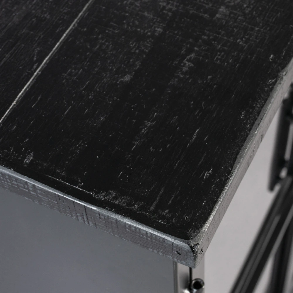 FERRE Buffet En Bois Et Métal à Roulettes L120cm 9 FERRE Buffet En Bois Et Métal à Roulettes L120cm – Image 7