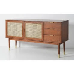 HOGARN Buffet Design 2 Portes 3 Tiroirs Bois Et Cannage L170cm 13 HOGARN Buffet Design 2 Portes 3 Tiroirs Bois Et Cannage L170cm -Meubles Soldes Magasin buffet design 2 portes 3 tiroirs bois rotin hogarn 2