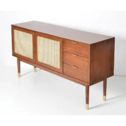 HOGARN Buffet Design 2 Portes 3 Tiroirs Bois Et Cannage L170cm 15 HOGARN Buffet Design 2 Portes 3 Tiroirs Bois Et Cannage L170cm -Meubles Soldes Magasin buffet design 2 portes 3 tiroirs bois rotin hogarn 4