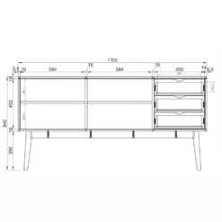 HOGARN Buffet Design 2 Portes 3 Tiroirs Bois Et Cannage L170cm 17 HOGARN Buffet Design 2 Portes 3 Tiroirs Bois Et Cannage L170cm -Meubles Soldes Magasin buffet design 2 portes 3 tiroirs bois rotin hogarn 6