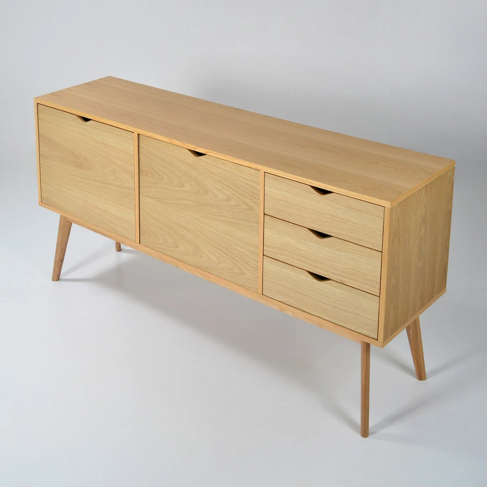 STRÖM Buffet Design 2 Portes 3 Tiroirs Chêne 6 STRÖM Buffet Design 2 Portes 3 Tiroirs Chêne – Image 4