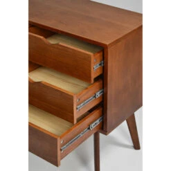 STRÖM Buffet Design 2 Portes 3 Tiroirs Teinté Noyer L170 Cm -Meubles Soldes Magasin buffet design 2 portes 3 tiroirs teinte noyer strom 5