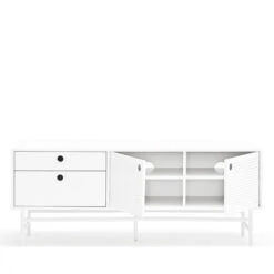 PUNTO Buffet En Bois 2 Portes 2 Tiroirs L140cm 9 PUNTO Buffet En Bois 2 Portes 2 Tiroirs L140cm -Meubles Soldes Magasin buffet en bois 2 portes 2 tirroirs l140cm teulat punto 2