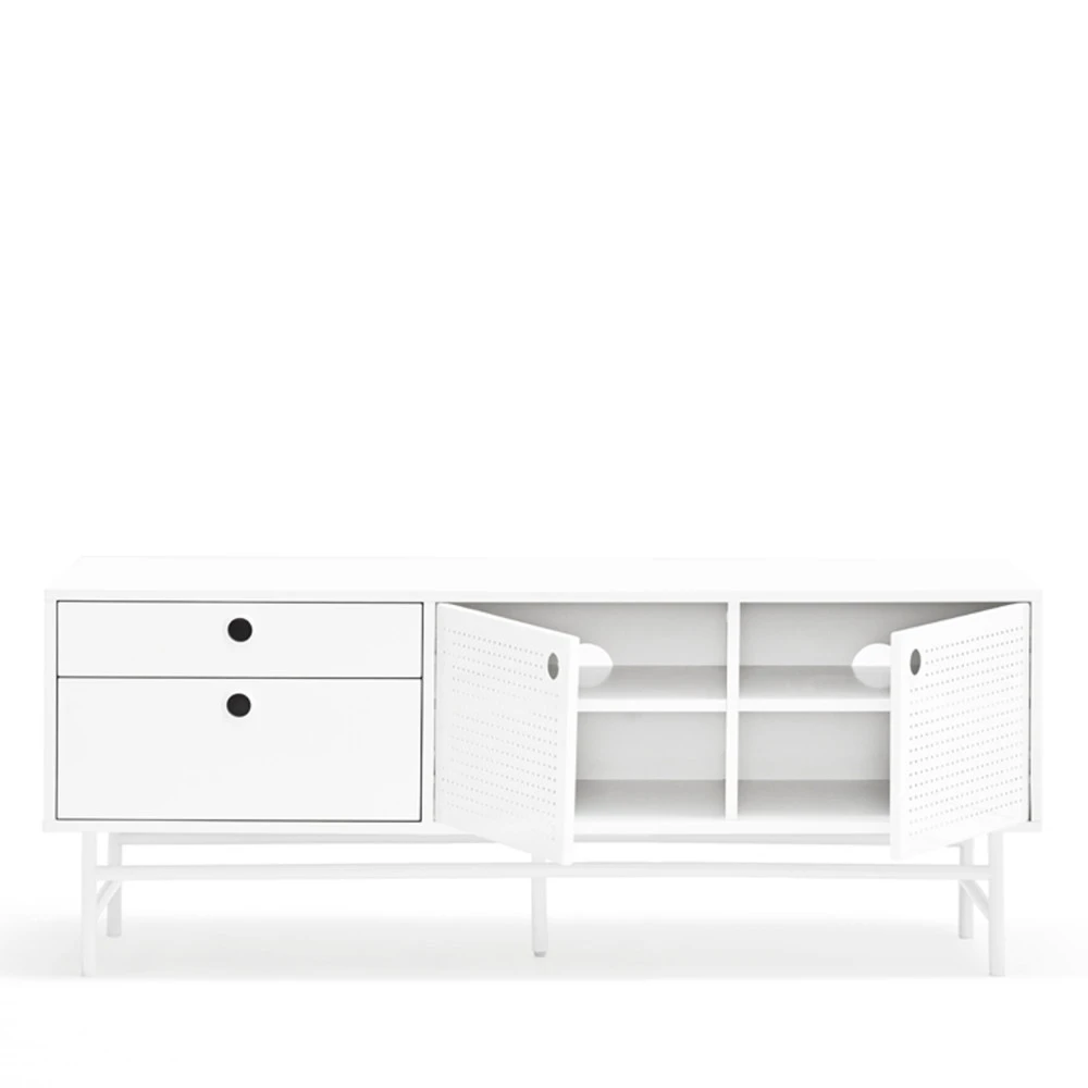 PUNTO Buffet En Bois 2 Portes 2 Tiroirs L140cm 5 PUNTO Buffet En Bois 2 Portes 2 Tiroirs L140cm – Image 3