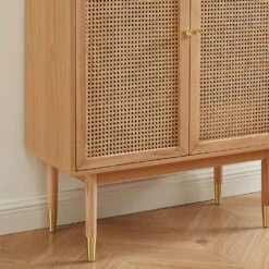 BOMBONG Buffet Haut 2 Portes En Bois Et Cannage L90cm -Meubles Soldes Magasin buffet haut 2 portes bois cannage l90cm bombong 5