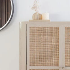 AMAYA Buffet Haut 2 Portes En Bois Et Métal -Meubles Soldes Magasin buffet haut 2 portes bois metal amaya 9