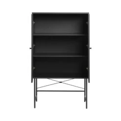 RINTO Buffet Haut 2 Portes Bois Et Métal H135cm -Meubles Soldes Magasin buffet haut 2 portes bois metal h135cm rinto 3