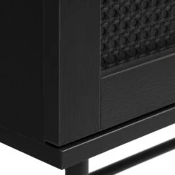 RINTO Buffet Haut 2 Portes Bois Et Métal H135cm -Meubles Soldes Magasin buffet haut 2 portes bois metal h135cm rinto 7