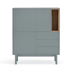 CORVO Buffet Haut 3 Portes 3 Tiroirs En Bois L100cm -Meubles Soldes Magasin buffet haut 3 portes 3 tiroirs bois l100cm teulat corvo 1